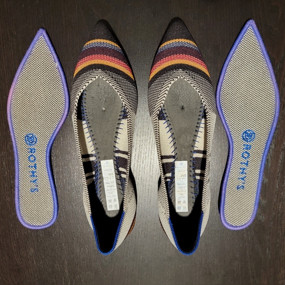 Rothy's Inverse Stripe Points - Size 8 - Picture 3 of 4